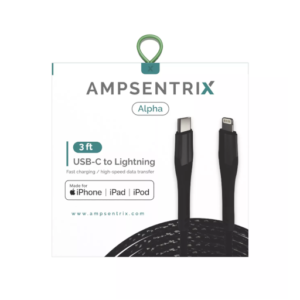 AmpSentrix 3ft MFI USB-C To Lightning Cable